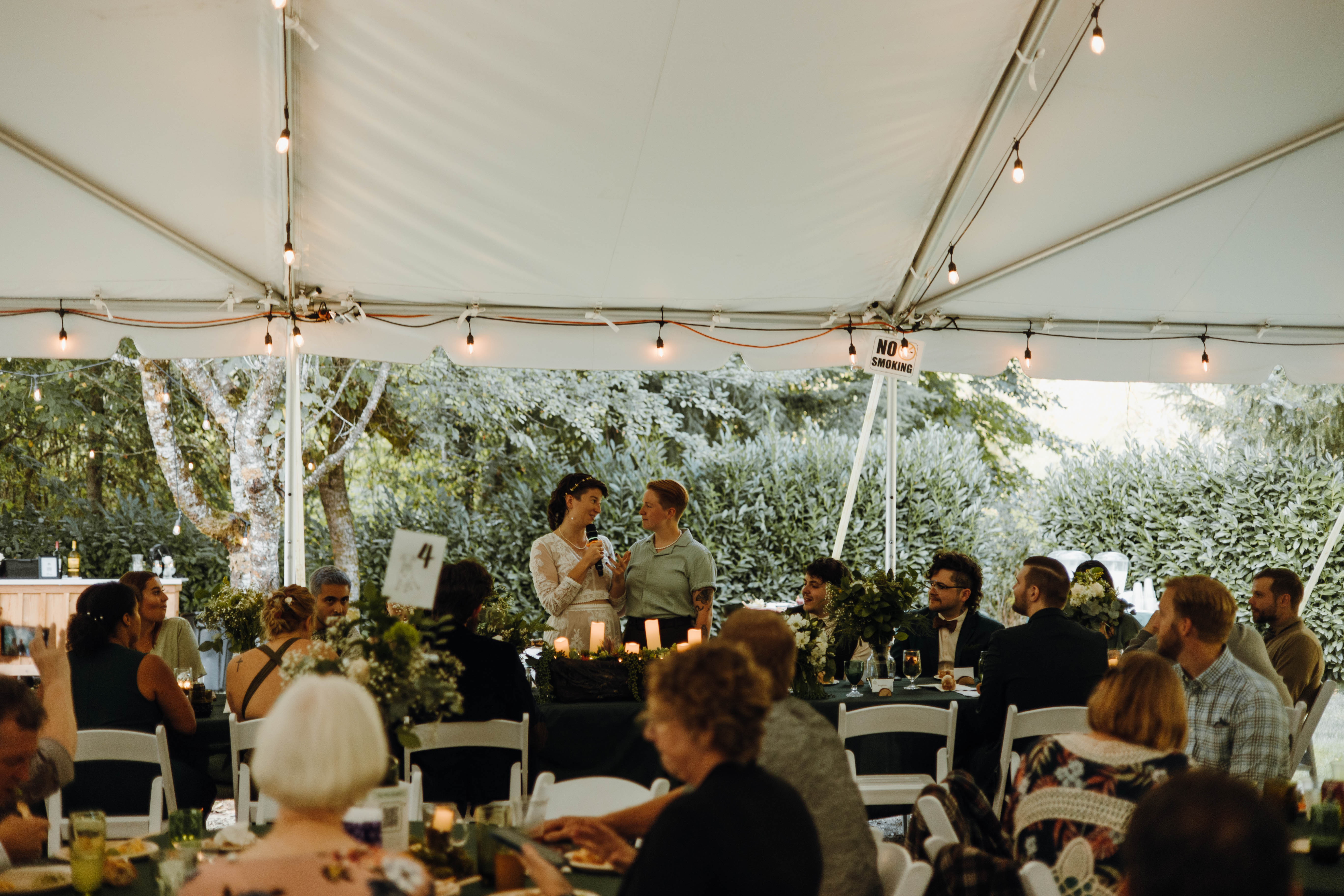 2,000 sq. ft. reception tent overlooking the Pilchuck River