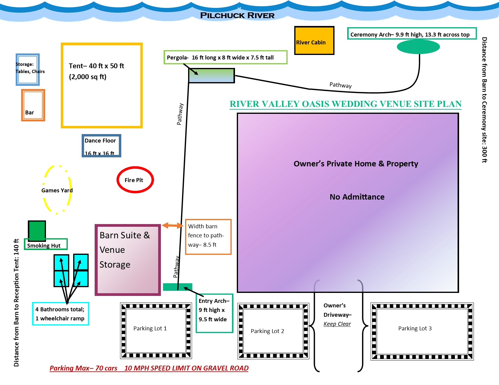 site plan for River Valley Oasis riverfront wedding venue Snohomish County
