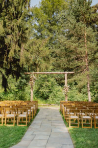 at wedding in the forest beside the river